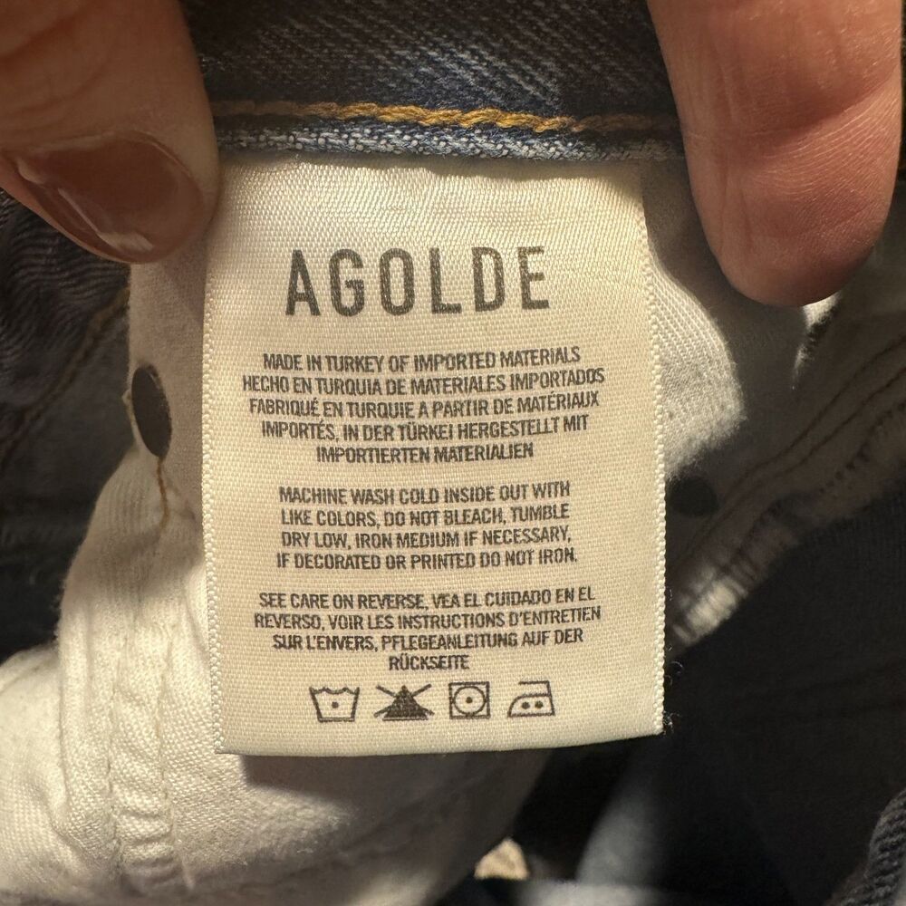 Agolde Jeans 90s Crop Straight Leg Light Wash Blue Denim A173-1141 Womens sz 29 - Picture 7 of 10